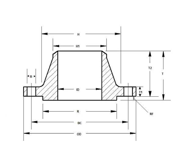 ASME B165 Welding Neck Flange Class 2500 in inches ASME B165 Welding Neck Flange Class 2500 in inches